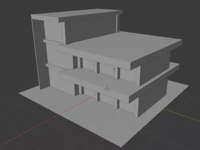 besthouse building with two floors 3D print model