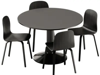 Midst Table and Visu Chair by Muuto 3D model