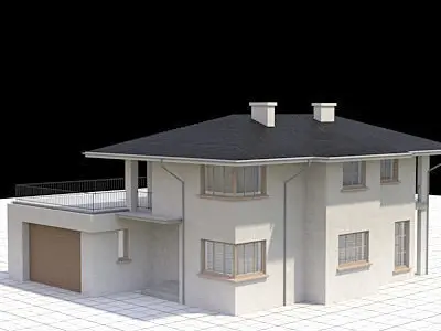 highly detailed and textured single-family house 3 3D model