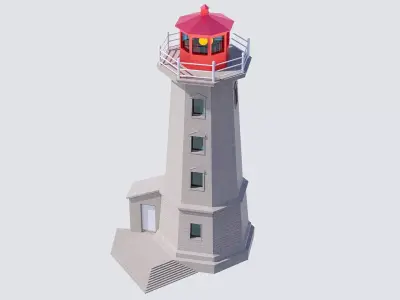 light house Low-poly 3D model