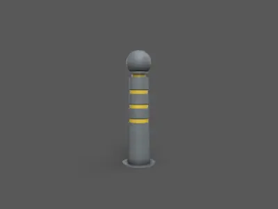 Bollard Low Poly light pole Low-poly 3D model