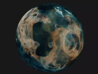 HDRI Panoramic Sky - VR 360 starfield - crystal blue nebula 016 Low-poly 3D model