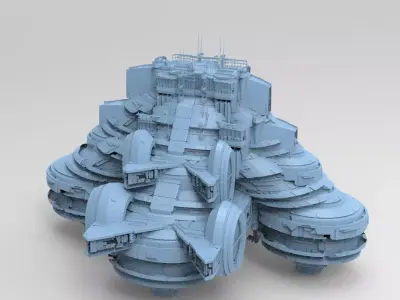 Floating Desert platform 3  3D model