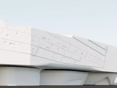 Phaeno Science Center by Zaha Hadid Low-poly 3D model