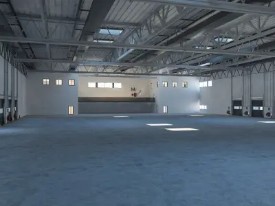 Warehouse Logistic 4 interior and exterior 3D model