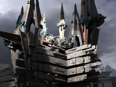 Sci fi City Satellite Science facility 3 3D model