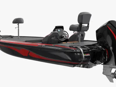  Performance Fishing Boat Red Black Rigged 