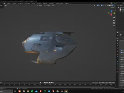 Low Poly Game Ready Spaceship 02 Low-poly 3D model