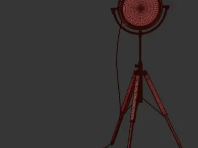 TRIPOD floor lamp with gold light 3D model