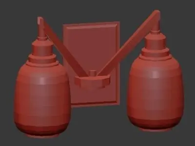 Untitled two light wall sconce with clear glass globes 3D model