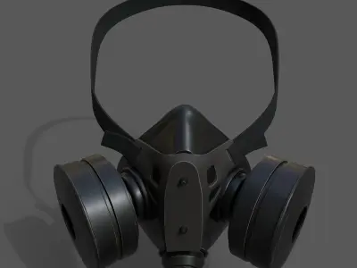 Gas mask protection futuristic technology fantasy 3d low poly Low-poly 3D model