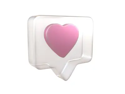 Socail Media Heart Bubble v1 010 Low-poly 3D model