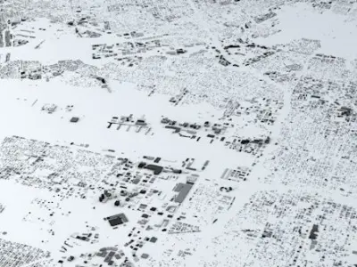 Los Angeles LAX Airport Area Streets and Buildings 3D model