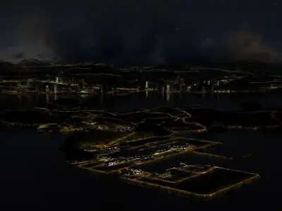 Hong Kong Night City 3D model