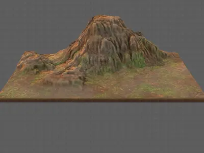 Terrain V02 Low-poly 3D model