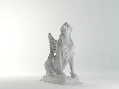 Sphinx Belvedere Sculpture VR AR Mobile-ready Game-ready Low-poly 3D model
