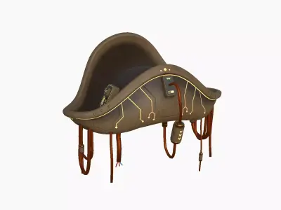 Cyberpunk Pirate Hat A03 - Character Design Low-poly 3D model