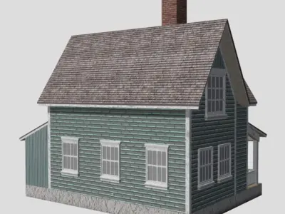 American Style Cottage - Town House Model Low-poly 3D model order