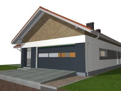 modern barn house sketchup and twinmotion 3D model