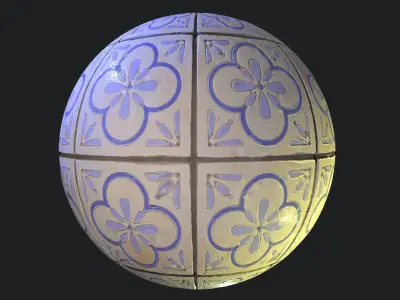 Stylized Portuguese Tiles Material 02 Texture