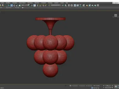 Mid Century Tulipan Chandelier Low-poly 3D model