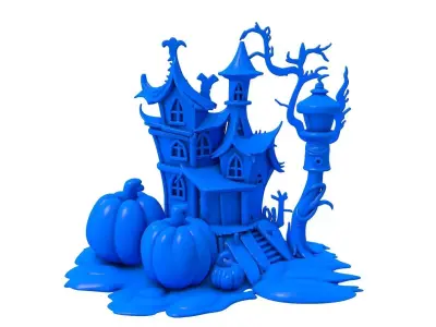 Halloween Ghost -  Haunted House - Halloween Graveyard  3D print model
