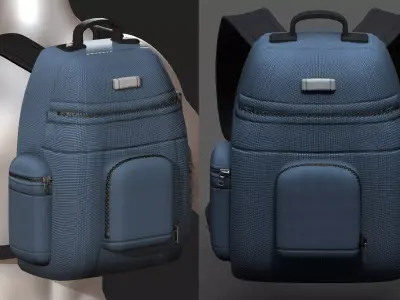 Backpack bag baggage Color 3d low poly Low-poly  3D model