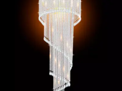 Chandalier chandelier with crystals hanging from it Low-poly 3D model purchase