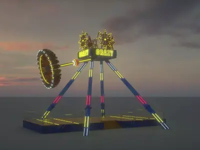 3D Funfair Crazy Vertical Rider model 3D model
