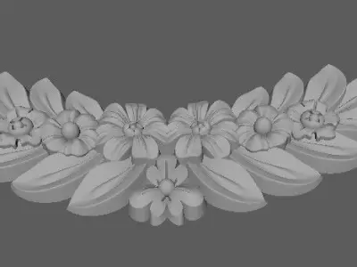 Central decor ornament for furniture 3D model 1095