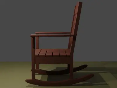 Wooden Rocking Chair Free 3D model