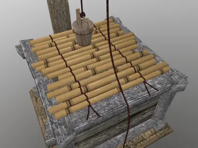 Old fountain  Low-poly 3D model purchase