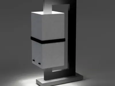 Wavy Floating Cube Modern Lamp 3D print model 3D print model