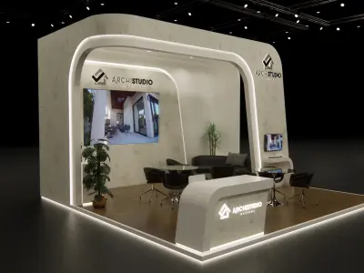 Exhibition booth design 6m x 6m 3D model 3D model