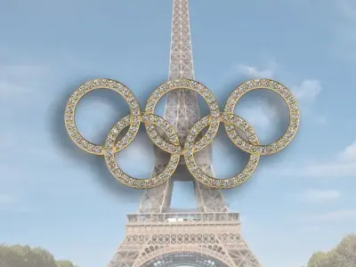 Olympic Rings Brooch Pendant and Necklace 3D print model