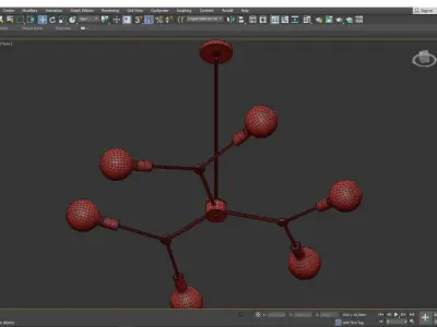 SALEM BARE BULB CHANDELIER Low-poly 3D model