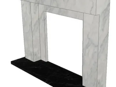 marble fireplace Low-poly 3D model