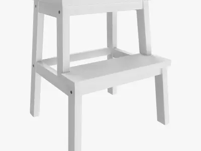 Ikea BEKVAM Step stool black white wooden by Nike Karlsson 3D model