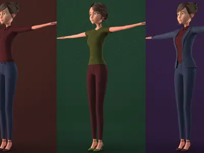  CARTOON FAMILY - Mother Father Daughter Son1 