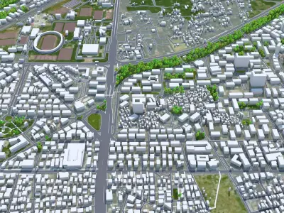Damascus Syria 40km AI Low-poly 3D model