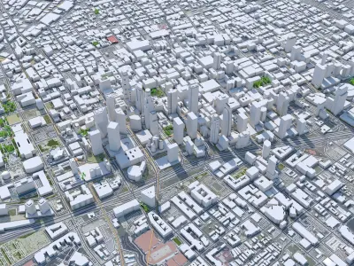 Los Angeles Downtown California USA Low-poly 3D model