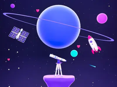 Cosmos - 3D Space illustration Low-poly 3D model