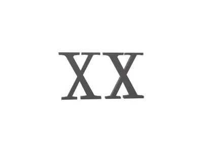 Roman Numerals 20 v1 001 Low-poly 3D model
