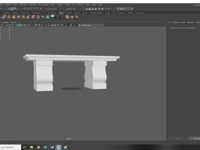  medieval stone bench Low-poly 3D model