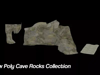Low Poly Game Ready Cave Rocks Collection Low-poly 3D model