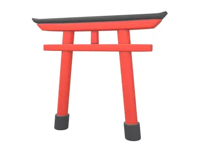 Torii v1 001 Low-poly 3D model