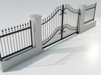 Wrought Iron Gate 1 3D model