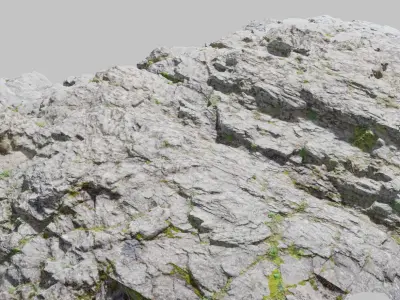 River Cliff Rocks Scan PBR Low-poly 3D model