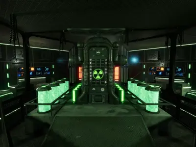 SciFi Control Room 3  Low-poly 3D model