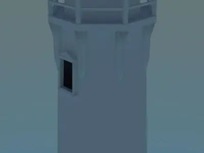 Low Poly Lighthouse with roof Low-poly 3D model
